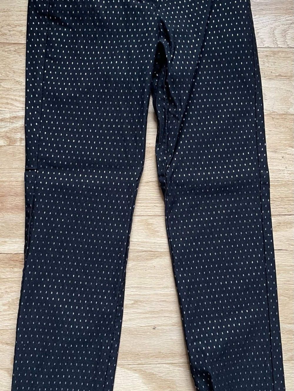 White House Black Market Black Pants with Tiny White Dot Print